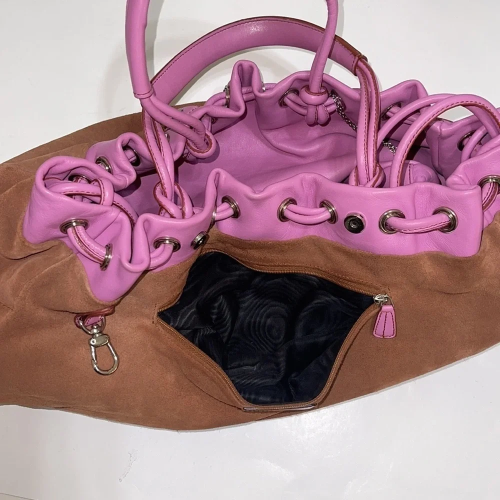Tanner Krolle Pink Leather Tote Bag